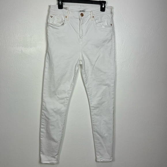 True Religion Halle High Rise Super Skinny White Jeans Size 32 - Picture 2 of 9